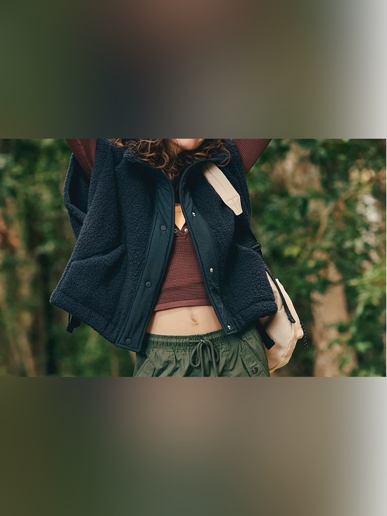FP Movement by Free People Jackets & Blazers - FP Movement Scout It Out Fleece Vest-Black